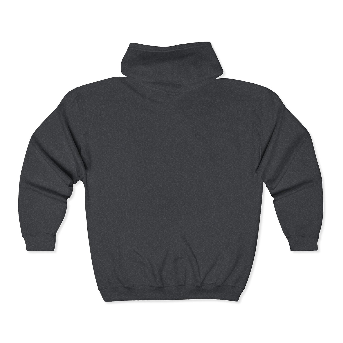 Minimalist Patch White Zip Hoodie — Small Chest Logo Full‑Zip Sweatshirt