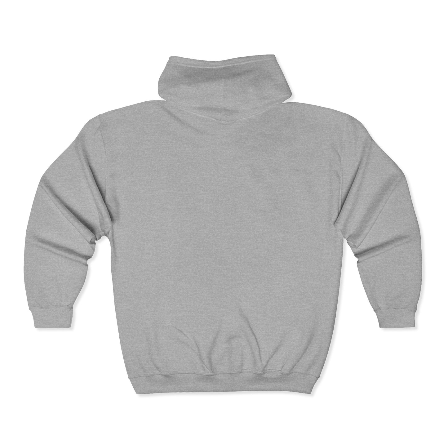 Minimalist Patch White Zip Hoodie — Small Chest Logo Full‑Zip Sweatshirt